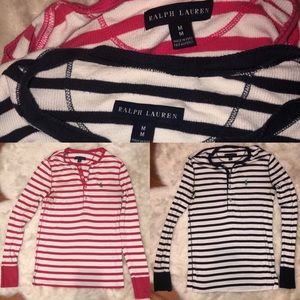 FINAL PRICE ‼️- 🏷2 Ralph Lauren ribbed long sleeve shirts 💗💙